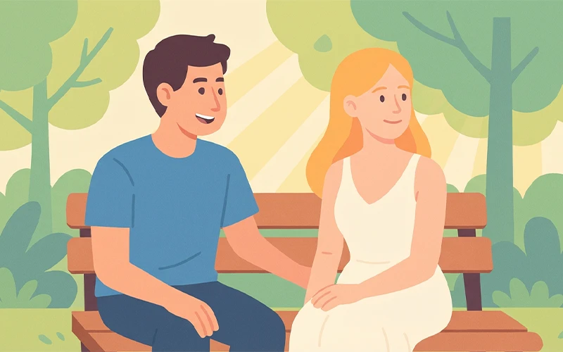 Illustration representing the weight of expectations when being liked in a relationship